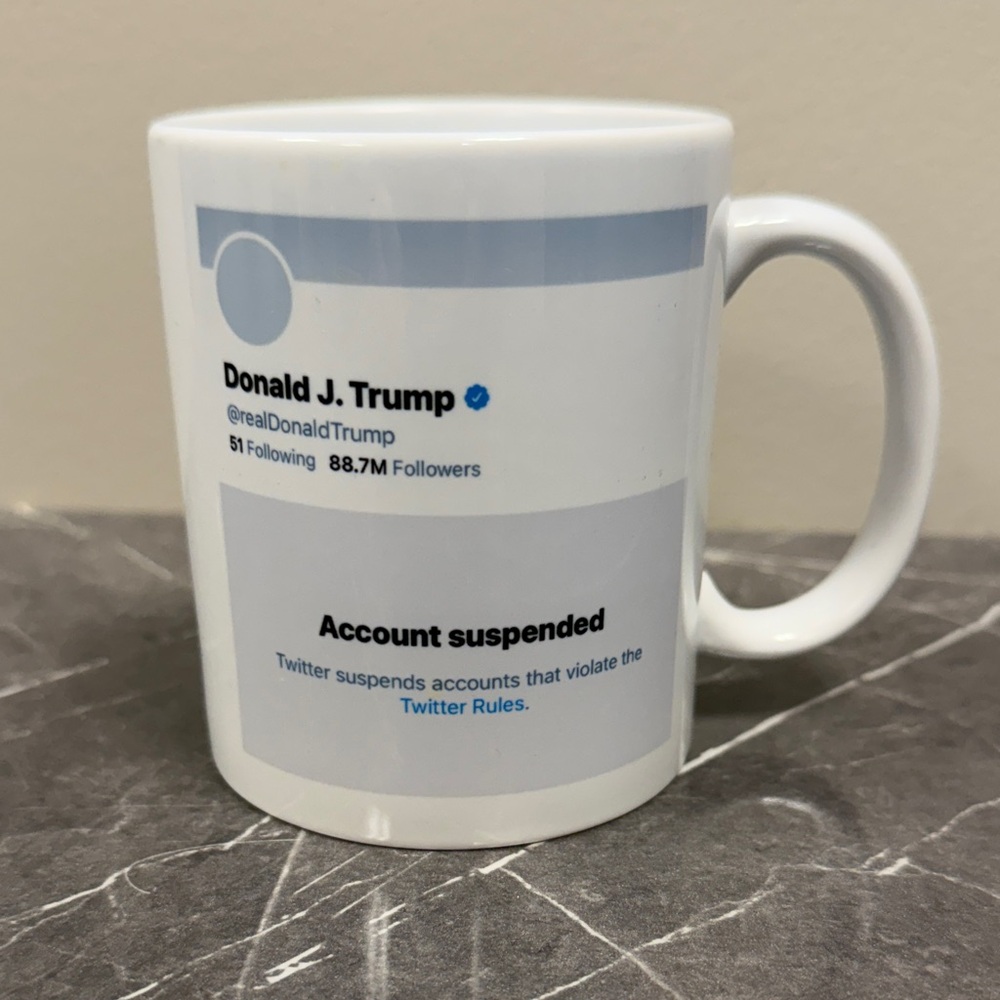 Humorous White Ceramic Mug with Account Suspended Design